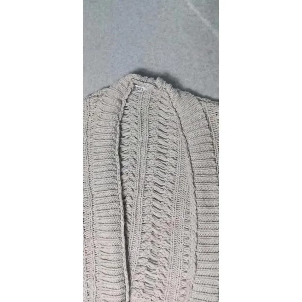 Princess Polly Crochet Open Front Cardigan Womens Size S/M Gray Mixed Knit - Picture 3 of 11